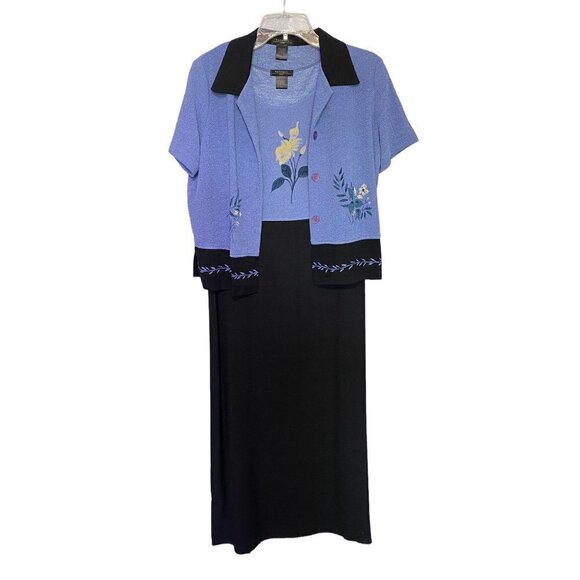 T & Company Petites Women's Size 8P Sleeveless Maxi Dress with Short Jacket 2pc - Picture 1 of 13